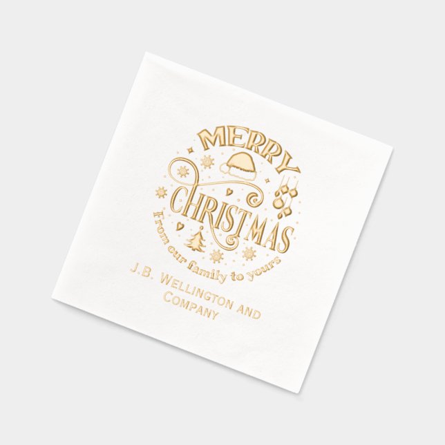 Weihnachten #3 Unternehmen / Familienname Servietten Mit Folie (Links)
