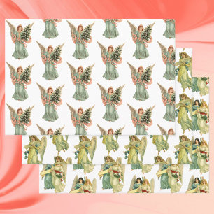 Weihnachten, 3 verschiedene Viktorianische Engel Geschenkpapier Set