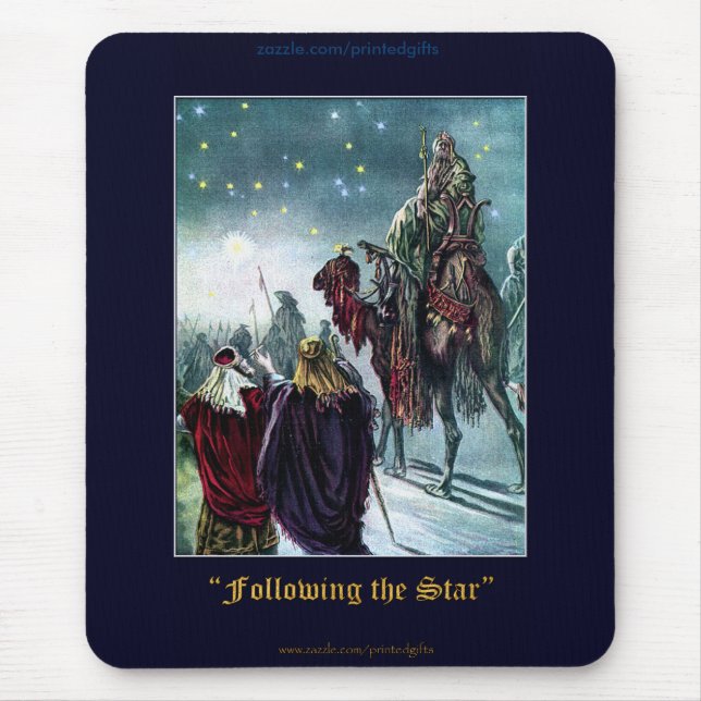 Weihnachten 3 Weiße Männer Krippe Szene Mousepad (Vorne)