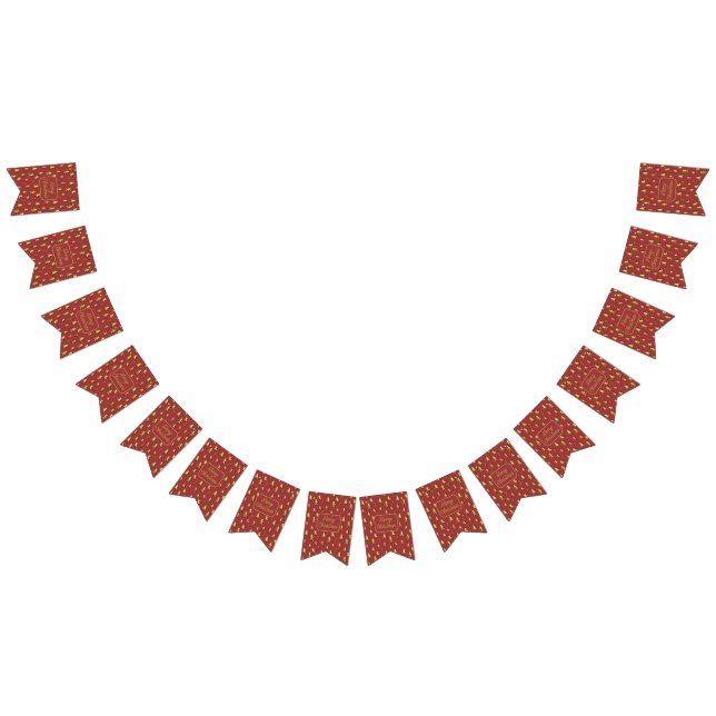 Weihnachten 3D goldenes Mini-Muster Jagdfahnen Wimpelkette (Alle)