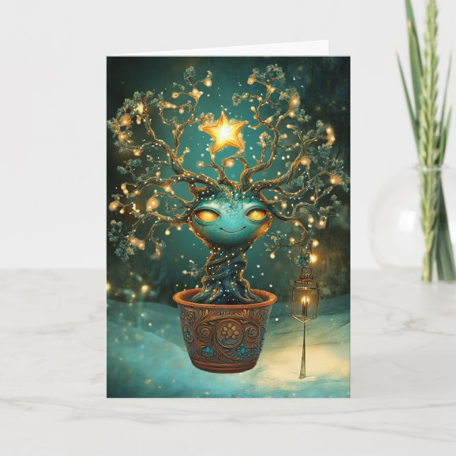 *~* Weihnachten 40 Cosmic Eyes Shine Liebe AP97 Dankeskarte (Vorderseite)