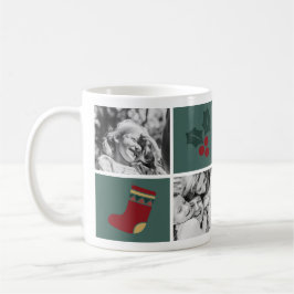 Weihnachten 4 Custom Fotos Mistletoe Green Kaffeetasse