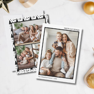 Weihnachten 4 Familie Fotocollage Weiß Schwarz