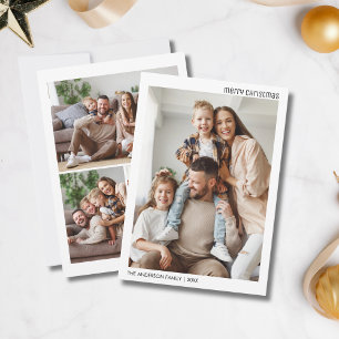 Weihnachten 4 Familienfotos Collage Minimalistisch