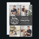Weihnachten 4 Foto Collage Boho Chalkboard<br><div class="desc">Ein elegantes boho 4 Foto Collage Urlaubsplanung für Sie,  um mit Ihren Lieblings-Fotos,  Botschaften,  Namen und Jahr auf einem Chalkboard-Hintergrund zu personalisieren. Auf der Rückseite sind fallende Schneeflocken auf einem passenden Chalkboard-Hintergrund zu sehen. Entwickelt von Thisisnotme©</div>