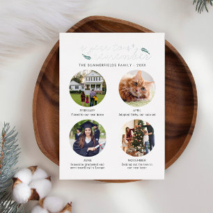 Weihnachten 4 Fotos Jahr in Bildern Silver Folien Feiertagskarte