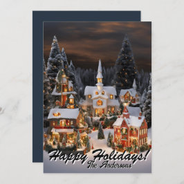 Weihnachten 5 Dorf, glückliche Ferien, Weihnachtsk Einladung