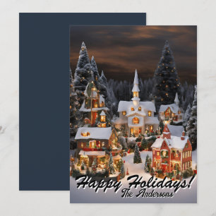 Weihnachten 5 Dorf, glückliche Ferien, Weihnachtsk Einladung