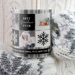 Weihnachten 5 Foto Gitter besten Oma kariert Kaffeetasse<br><div class="desc">Beste Großmutter aller Zeiten! Fröhliche Weihnachten mit fröhlichem und hellen Schnee 5 Fotos Gitter Collage schwarz-weiß kariert Flanell und hoffnungsvoll und Liebe Schrift Typografie. Fügen Sie Ihr Monogramm hinzu.</div>