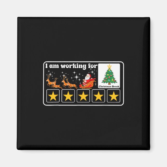 Weihnachten 5 Sterne Weihnachtsbaum Ich arbeite fü Magnet (Vorne)
