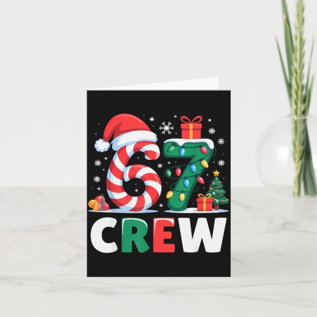 Weihnachten 67 Crew Brainrot Lustige Candy Cane Li Karte (Vorderseite)