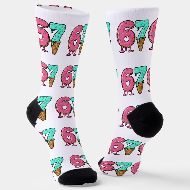 Weihnachten 67 Eiscreme-Socken, tropfendes Design Socken (Gewinkelt)