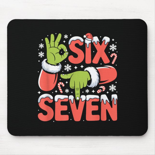 Weihnachten 67 Lustiges Meme Xmas Six Seven Santa  Mousepad (Vorne)
