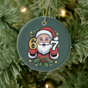 Weihnachten 67 Lustiges Xmas Sechs Sieben Santa Keramik Ornament