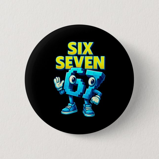 Weihnachten 67 Meme Design Lustig Six Seven Hände  Button (Vorderseite)