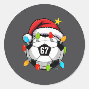 Weihnachten 67 Meme Fußball Santa Hut Lustiges Xma Runder Aufkleber