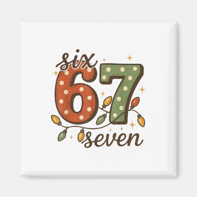 Weihnachten 67 Meme Six Seven 6-7 Lustiger Interne Magnet (Vorne)