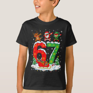 Weihnachten 67 Six Seven Meme Gen Alpha Rentier Sa T-Shirt