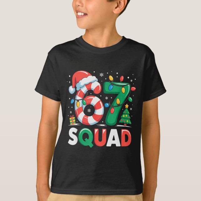 Weihnachten 67 Squad Lustige Candy Cane Lichter Ur T-Shirt (Vorderseite)