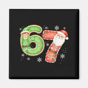 Weihnachten 6 7 Sechs Sieben Lustig 67 Meme Santa  Magnet