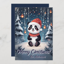 Weihnachten 6 Panda, Happy Holidays, Weihnachtskar