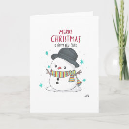 Weihnachten 6 Schneemann Weihnachtskarte Dankeskarte