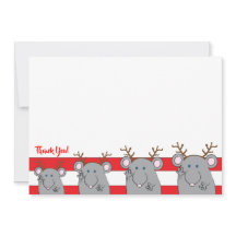 Weihnachten 7" x 5" Party Vielen Dank (auf 2 Seite