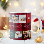 Weihnachten 8 Fotos Gitter besten Oma Rot kariert Kaffeetasse<br><div class="desc">Beste Großmutter aller Zeiten! Fröhliche Weihnachten mit fröhlichem und hellen Schnee 8 Fotos Gitter Collage grün und rot kariert Flanell und hoffnungsvoll und Liebe Schrift Typografie. Fügen Sie Ihr Monogramm hinzu.</div>