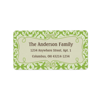 Weihnachten 9 : Damask Design 6 Rücksendeadresse Adressaufkleber