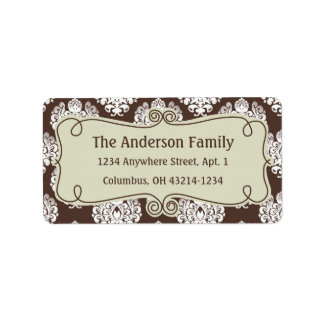 Weihnachten 9 : Damask Design 8 Rücksendeadresse Adressaufkleber