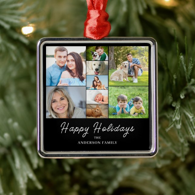 Weihnachten 9 FotoCollage Ornament Aus Metall (Baum)
