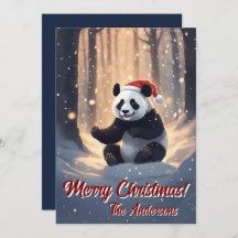 Weihnachten 9 Panda, Happy Holidays, Weihnachtskar
