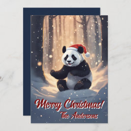 Weihnachten 9 Panda, Happy Holidays, Weihnachtskar Einladung