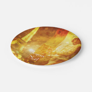 Weihnachten a Paris Collage Pappteller