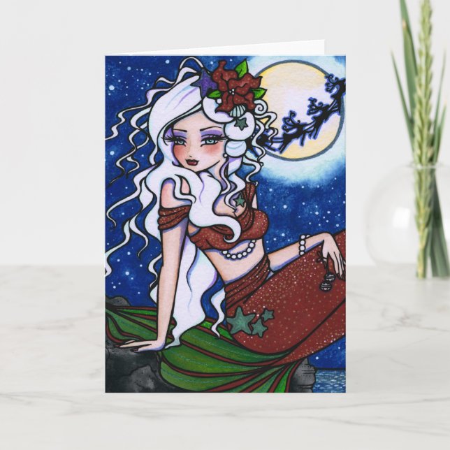 Weihnachten Abend Meerjungfrau Fantasy Girl Kunst- (Vorderseite)
