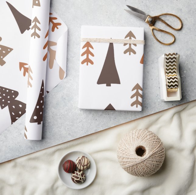 Weihnachten | Abstrakte Baumstruktur | Muster | Mi Geschenkpapier (Kunsthandwerk)