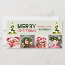 Weihnachten Abstrakte Pine Tree Foto Collage Card