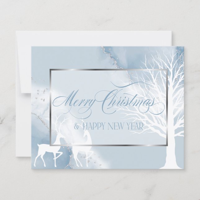 Weihnachten Abstraktes Budget Dusty Blue Winter Tr (Vorderseite)