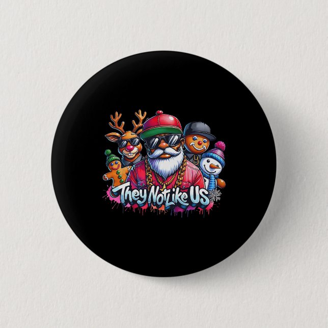 Weihnachten Afrikanischer Weihnachtsmann Sie mögen Button (Vorderseite)