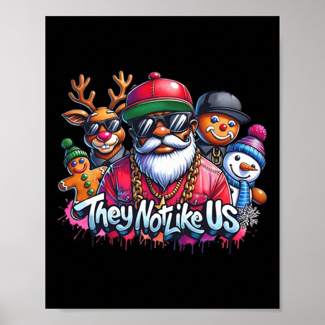 Weihnachten Afrikanischer Weihnachtsmann Sie mögen Poster (Vorne)