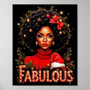 Weihnachten Afroamerikanisch Melanin Afro Schlitte Poster