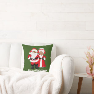 Weihnachten Afroamerikanischer Santa Mrs. Claus Kissen