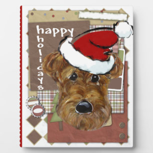 WEIHNACHTEN AIREDALE FOTOPLATTE