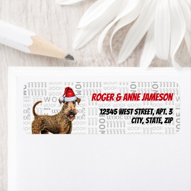 Weihnachten Airedale Terrier Dog Feiertagsadresse (Insitu)