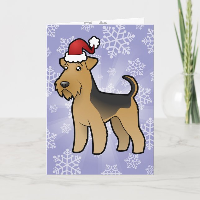 Weihnachten Airedale Terrier/Waliser Terrier (Vorderseite)