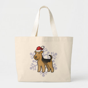 Weihnachten Airedale Terrier/Waliser Terrier Jumbo Stoffbeutel