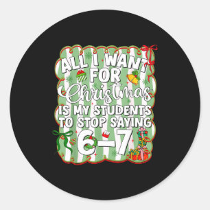 Weihnachten Alles, was ich will, ist, dass Schüler Runder Aufkleber