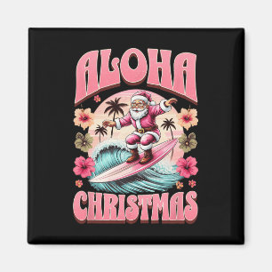 Weihnachten Aloha Santa Claus Surft Hawaiian Mele Magnet