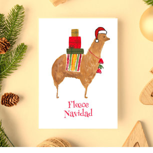 Weihnachten Alpaca HandGezeichnet Faltete Urlaubsk