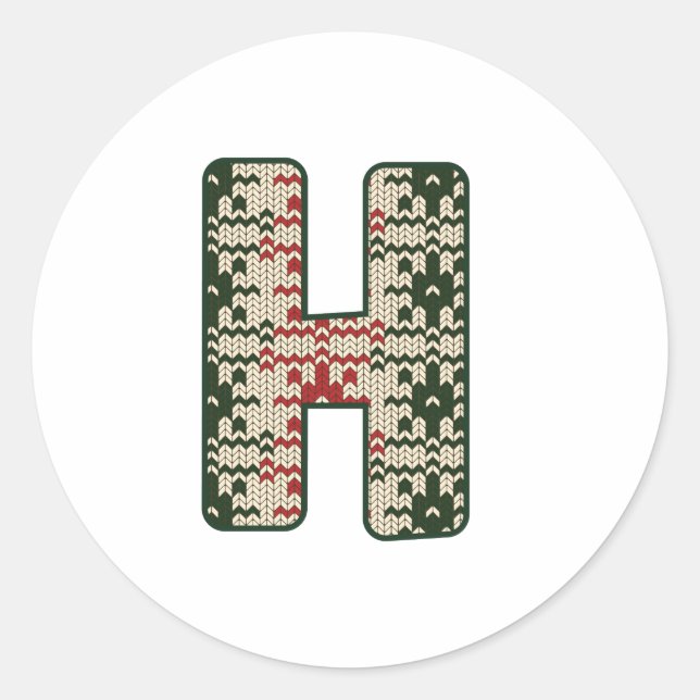 Weihnachten Alphabet (8) Runder Aufkleber (Vorderseite)